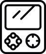 Handheld game icon outline vector. Video gaming. Electronic gamepad console