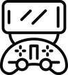 Phone controller icon outline vector. Smartphone handheld console. Video gaming tool