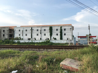 Sticker - railway station in the city