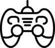 Gamepad controller icon outline vector. Videogame joystick. Digital technology peripheral