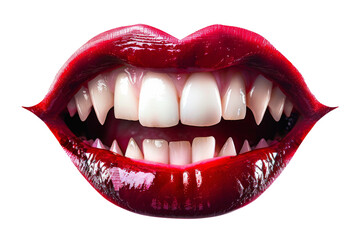 Wall Mural - Halloween vampire dracula mouth with sharp teeth and red lips