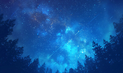 Wall Mural - starry night sky-generative ai