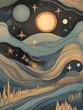 © PikGrand - Landscape Starry Night Illustration Inspired Art