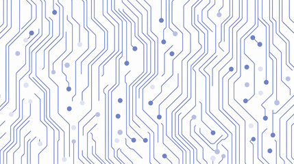 Wall Mural - Detailed circuit board design in blue and white colors