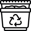 Waste recycling bin icon outline vector. Sustainable garbage management. Proper rubbish collection