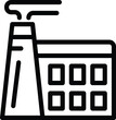 Waste recycling factory icon outline vector. Trash processing plant. Rubbish management center