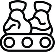 Trash conveyor belt icon outline vector. Waste sorting system. Rubbish processing machinery