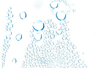 Wall Mural - Clear water drops, dew or dripping rain droplets isolated on white background, set