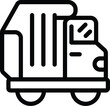 Garbage truck icon outline vector. Waste transport machinery. Trash management vehicle