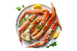 © posterpalette - Butter crab legs in plate isolated on transparent background