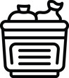 Rubbish disposal bin icon outline vector. Full garbage container. Recycling sorting trash can