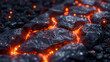 close-up of molten lava