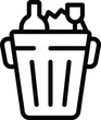Full trash bin icon outline vector. Household garbage. Domestic waste management