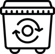 Refuse container icon outline vector. Garbage recycling bin. Sorting waste management