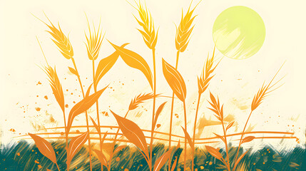 Wall Mural - wheat growth, seeing power through growth