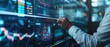 © JK_kyoto - A business person is using a futuristic touch screen interface to analyze complex data sets and make informed decisions