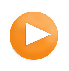 Rounded play orange button icon
