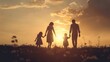 © Otseira - silhouette of a happy family with children. international day of families