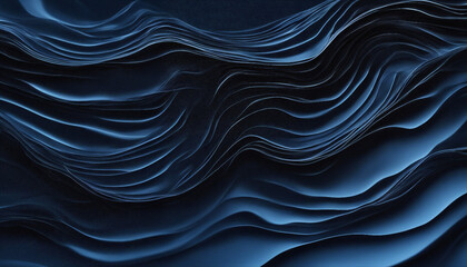 Wall Mural - blue glowing abstract wave on dark blue background grainy texture banner design