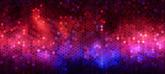 Wall Mural - a colorful background with circles and lights in the dark, with a red and blue background and a black background