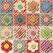 patchwork background with different patterns print for textile, paper, objects, seamless artistic decor handmade illustration vector 	