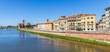Panorama of the quayside at the Arno river in Pisa, Italy