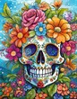 human skull all in flowers - beautiful graphic for t-shirt