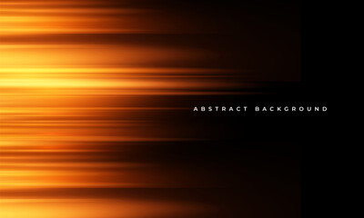 Black and orange modern abstract background with yellow glowing movement and high-speed light effect. Vector illustration