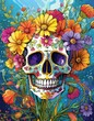 human skull all in flowers - beautiful graphic for t-shirt ver 2