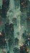 Convey a close-up glimpse of a cyberpunk metropolis using impressionistic textures to infuse a sense of futuristic grit and urban decay Implement unexpected camera angles to showca