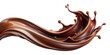 © Vero Dibe - Wave of melted chocolate splattering splashing isolated on white or transparent background. .AI Generated