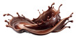 © Vero Dibe - Wavy figure of melted chocolate splattering isolated on white or transparent background. .AI Generated