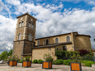 Wall Mural - Church of Saint-Etienne in Vourles, France