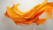 © Image Lounge - Orange Color Liquid Paint of Ink in Japanese Style Circular Traces Thick Line White Background