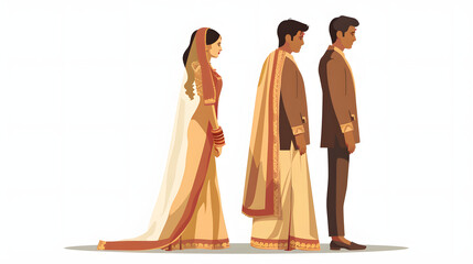 Poster - indian bride groom from back