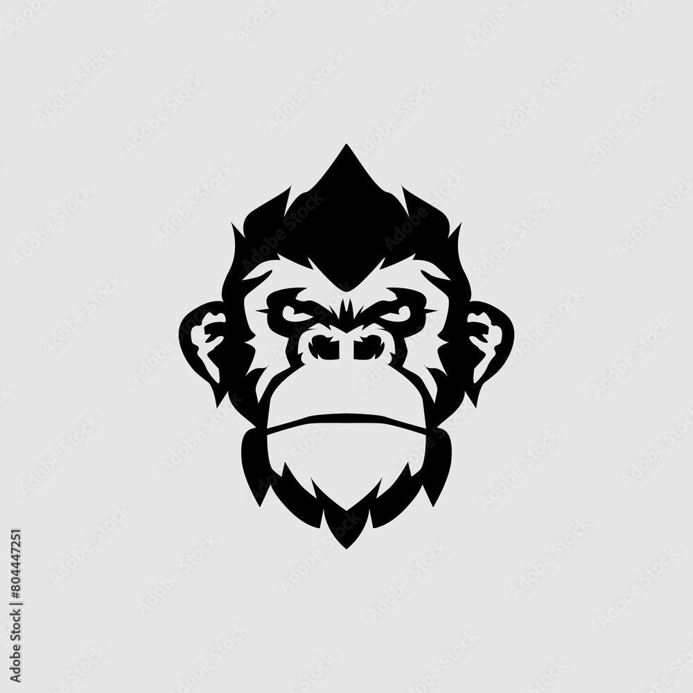 Gorilla face Logo vector clipart Monkey head mascot. Gorilla head icon ...