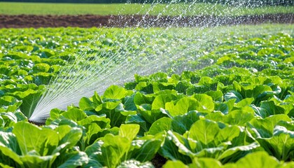 Wall Mural - Famous lettuce growing areas. Cultivated field: fresh green salad bed rows.