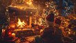 © 榛甜颗栗设计 - Festive Christmas Celebration with Joyful Family Gathering and Decorated Tree