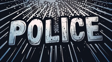 Wall Mural - Vector illustration of police in vintage font