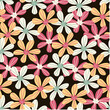 Wildflower seamless botanical pattern with bright plants and flowers on a dark background. Beautiful print with hand drawn floral plants. Leaves in bright colors. Printing and textiles. 