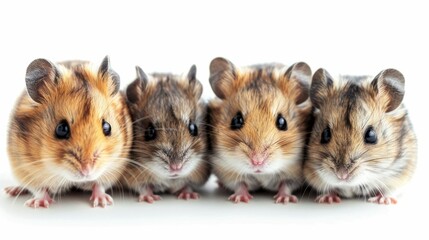 Cute hamster isolated over white background.