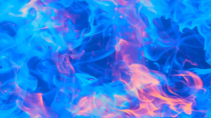 Wall Mural - Vivid Blue and Orange Flames Abstract Art