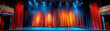 © Mongkol - The theater as the closed curtain hints at the unfolding drama and excitement of the upcoming performance, inviting viewers to anticipate the magic of live entertainment.