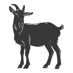 silhouette goat animal black color only full body