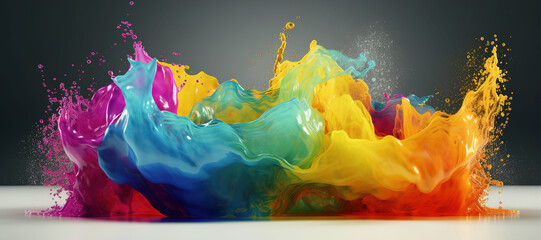 Wall Mural - colorful watercolor ink splashes, paint 400