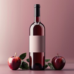 Wall Mural - A red wine bottle mock up