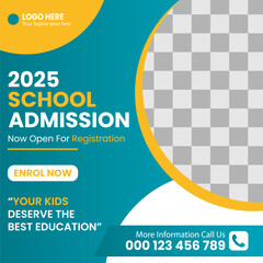 School admission social media post and instagram post template