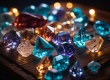 Fototapeta Kwiaty - Beautiful shiny colorful crystals, close-up