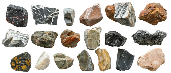 Poster - Rocks isolated on white PNG transparent background