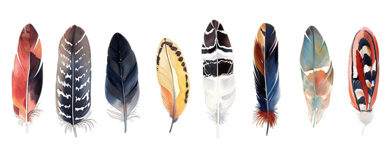 Sticker - Row of feathers PNG transparent background